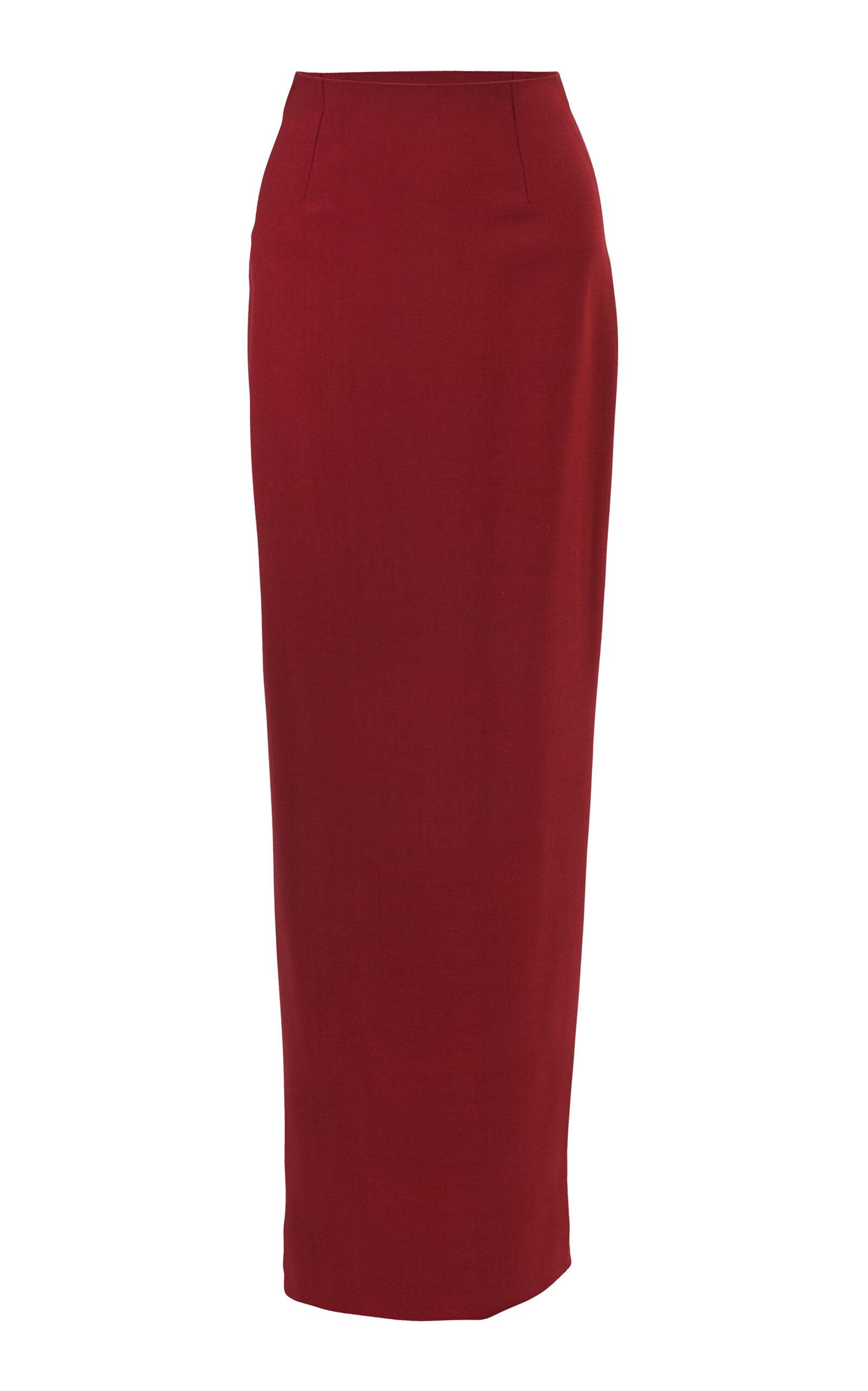 Carolina Herrera Floor-Length Bi-Stretch Wool Tailored Pencil Skirt - Moda Operandi by CAROLINA HERRERA