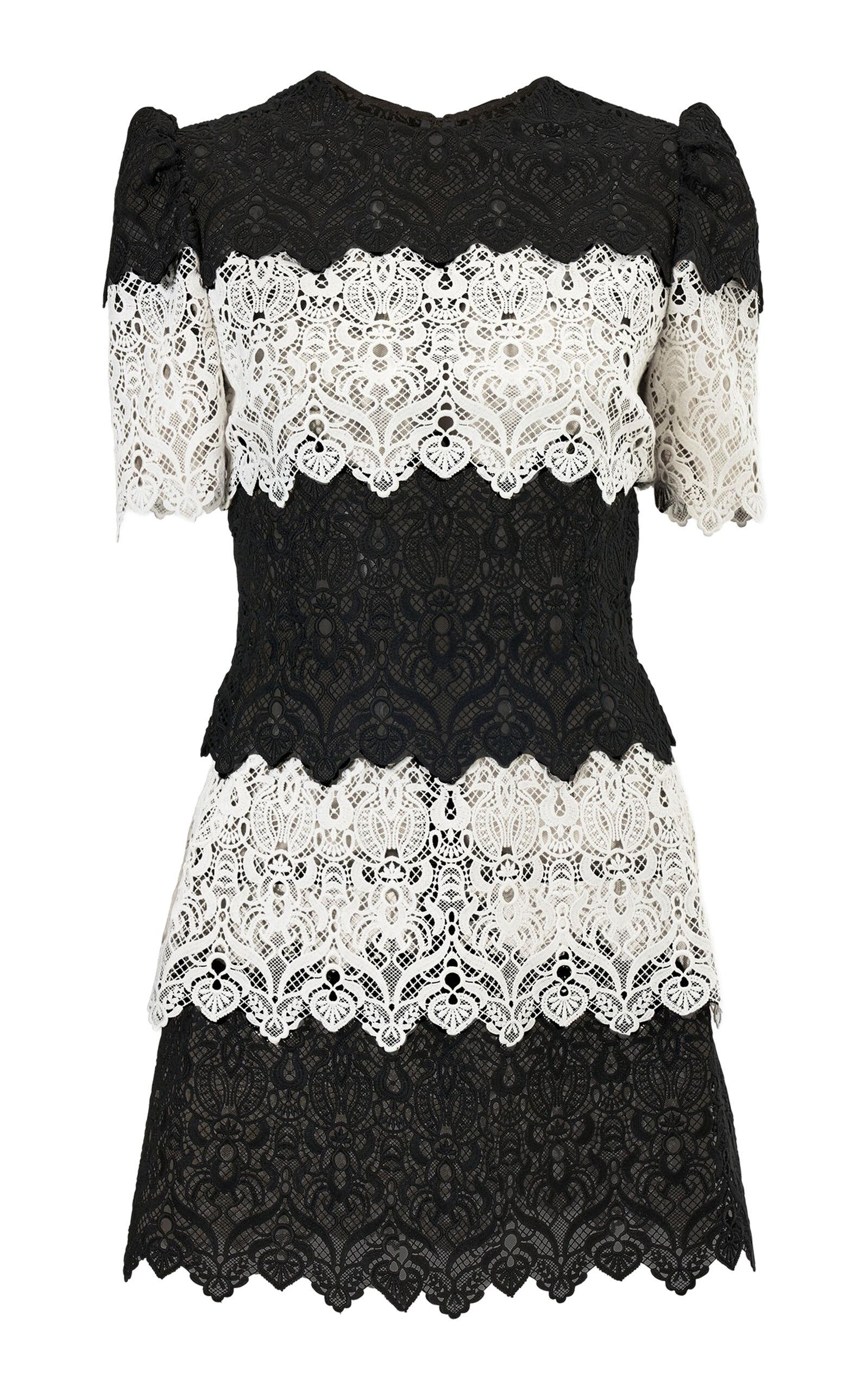 Carolina Herrera Floral Scroll Lace Mini Dress - Moda Operandi by CAROLINA HERRERA