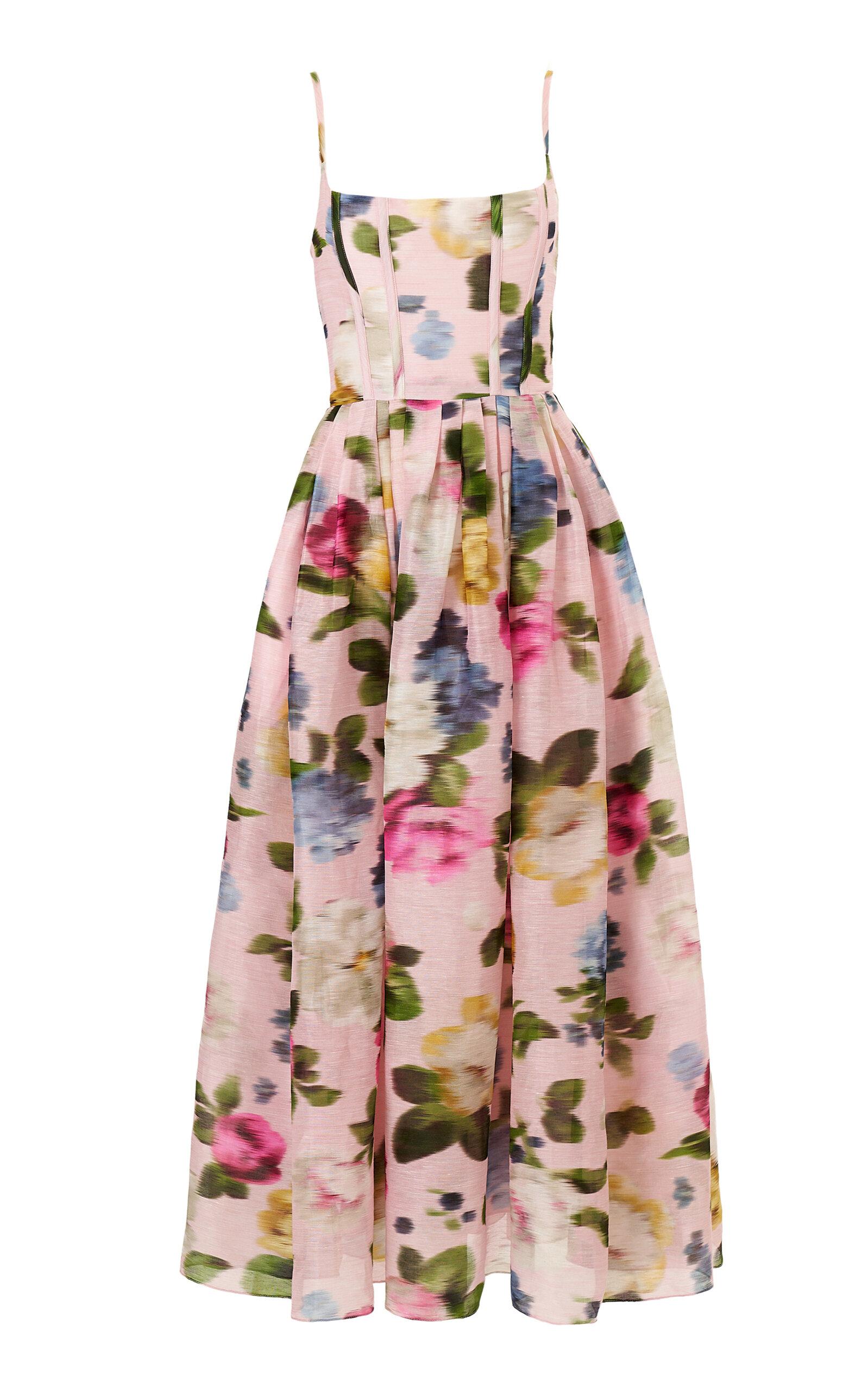 Carolina Herrera Garden Floral Linen-Silk Midi Dress - Moda Operandi by CAROLINA HERRERA