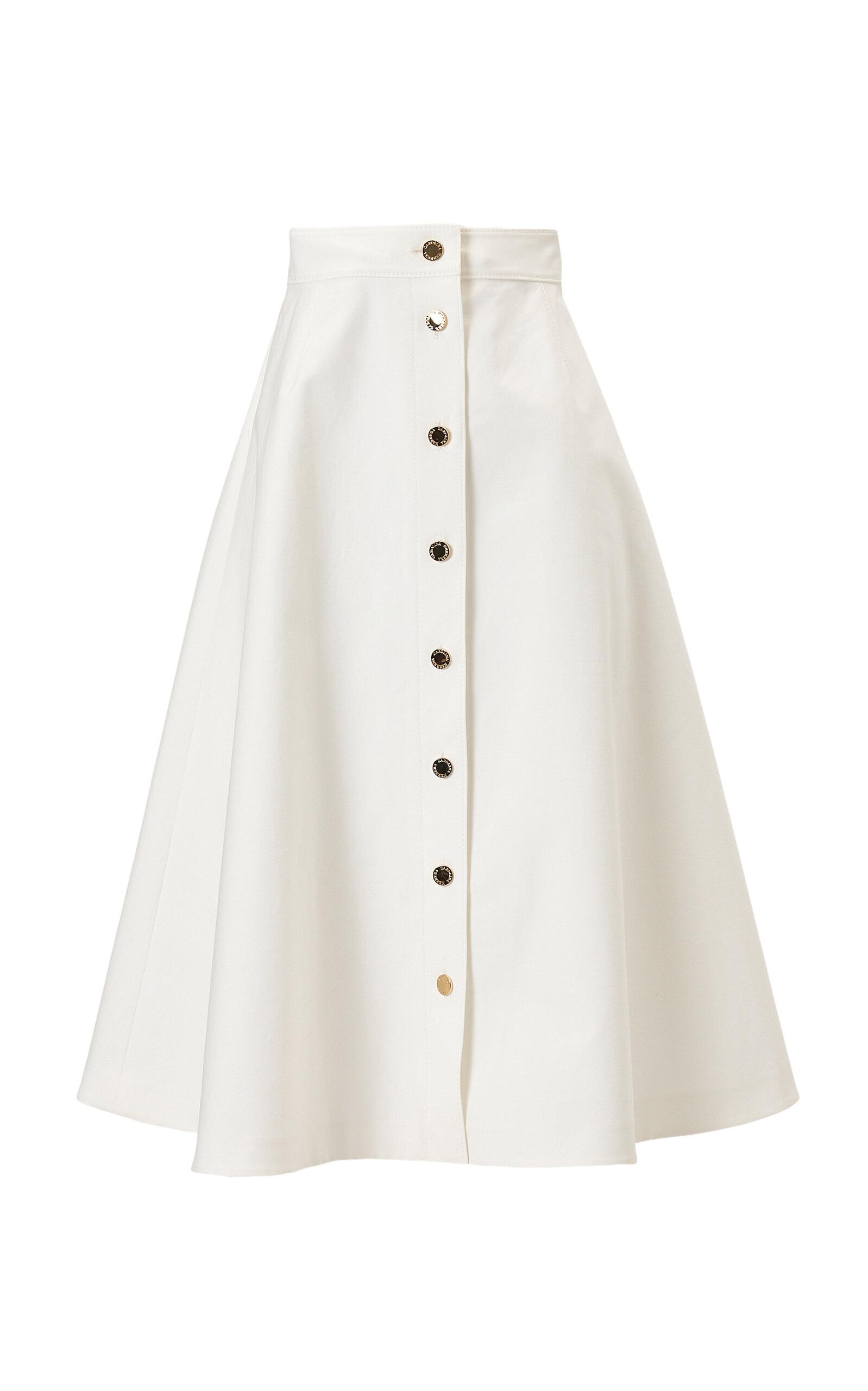 Carolina Herrera High-Rise Cotton Sateen Midi Skirt - Moda Operandi by CAROLINA HERRERA