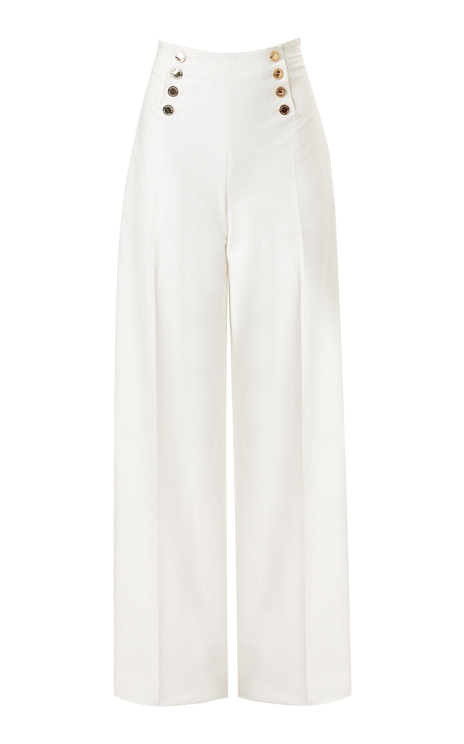 Carolina Herrera High-Rise Cotton Sateen Wide-Leg Pants - Moda Operandi by CAROLINA HERRERA