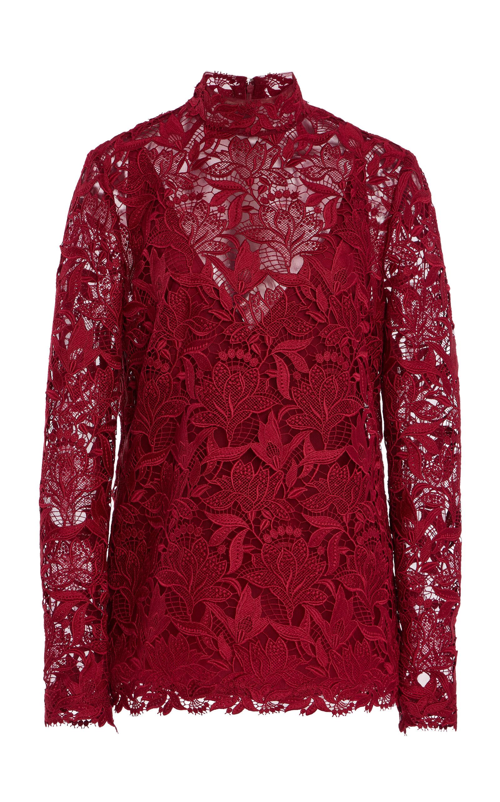 Carolina Herrera Lace Mock Neck Top - Moda Operandi by CAROLINA HERRERA
