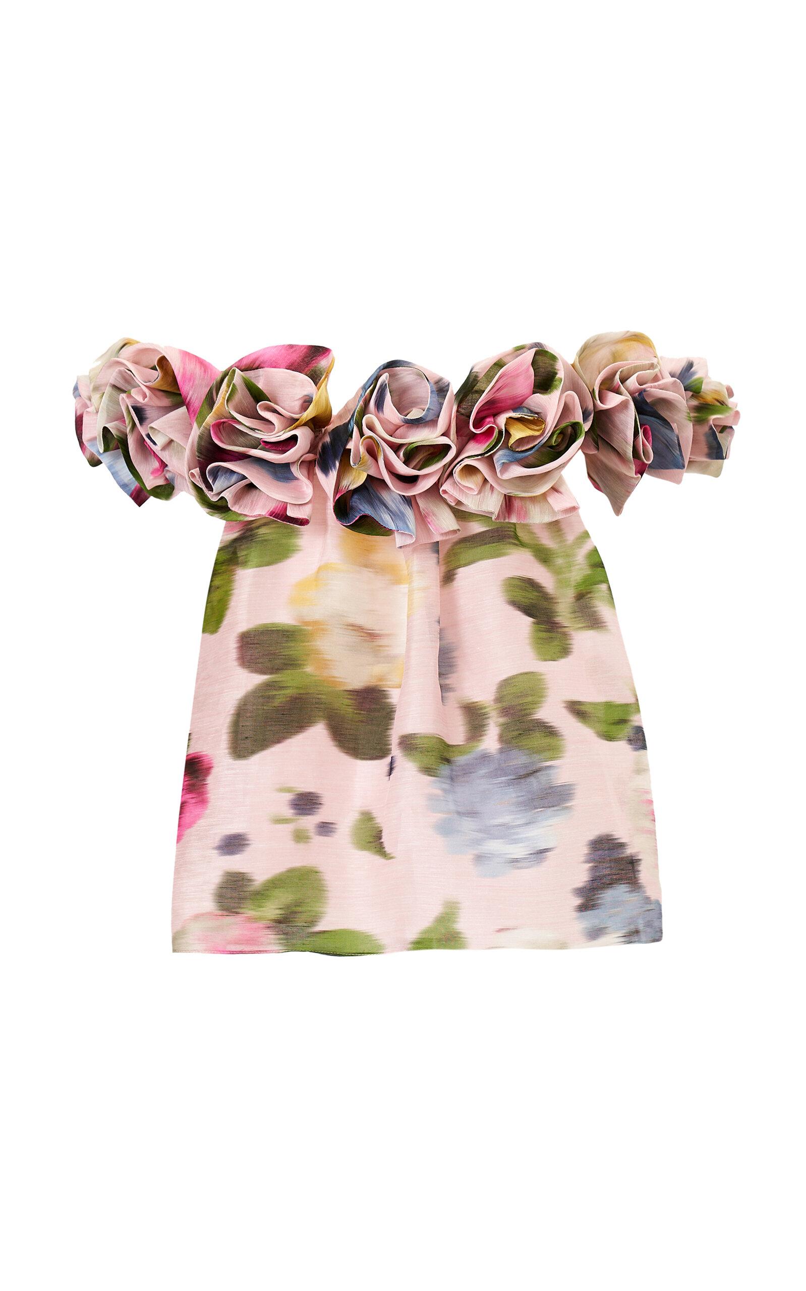 Carolina Herrera Off-the-Shoulder Floral Silk Rosette Top - Moda Operandi by CAROLINA HERRERA