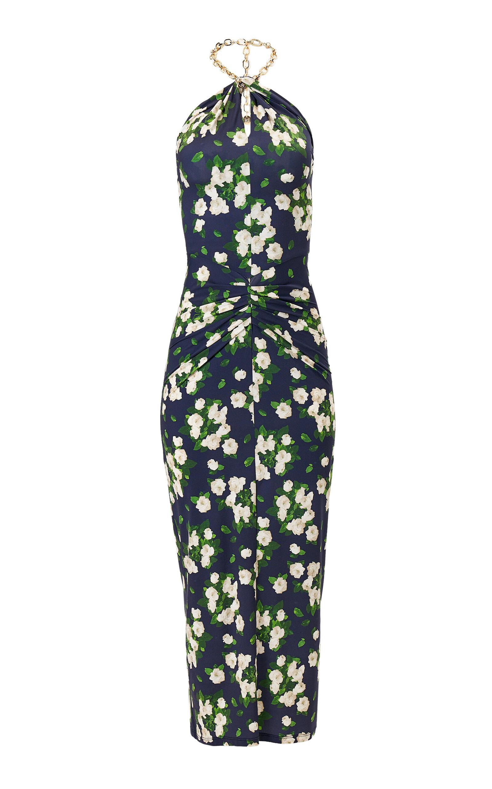 Carolina Herrera Painted Rose Jersey Halter Midi Dress - Moda Operandi by CAROLINA HERRERA