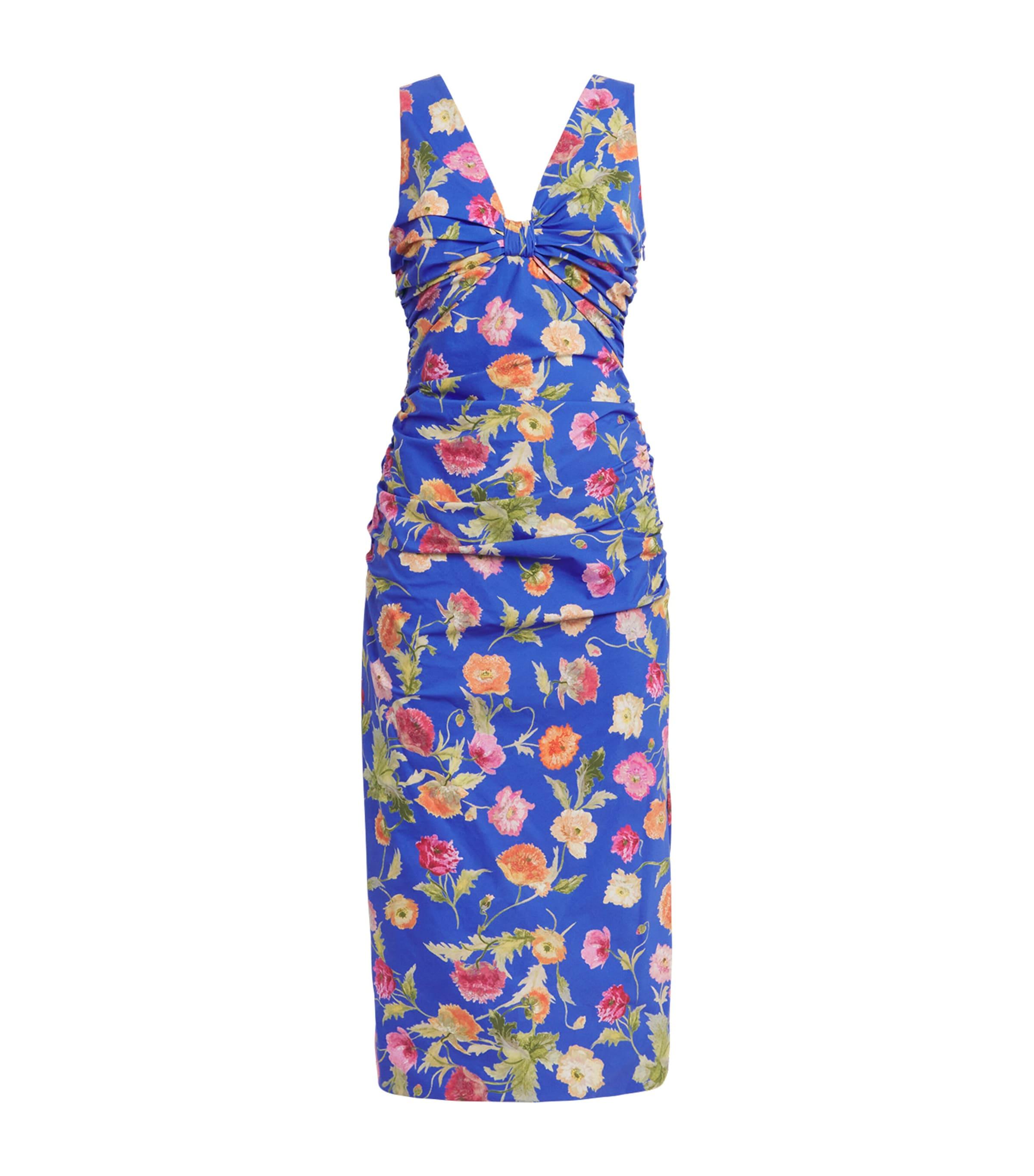 Carolina Herrera Poppy Print sleeveless Midi Dress by CAROLINA HERRERA
