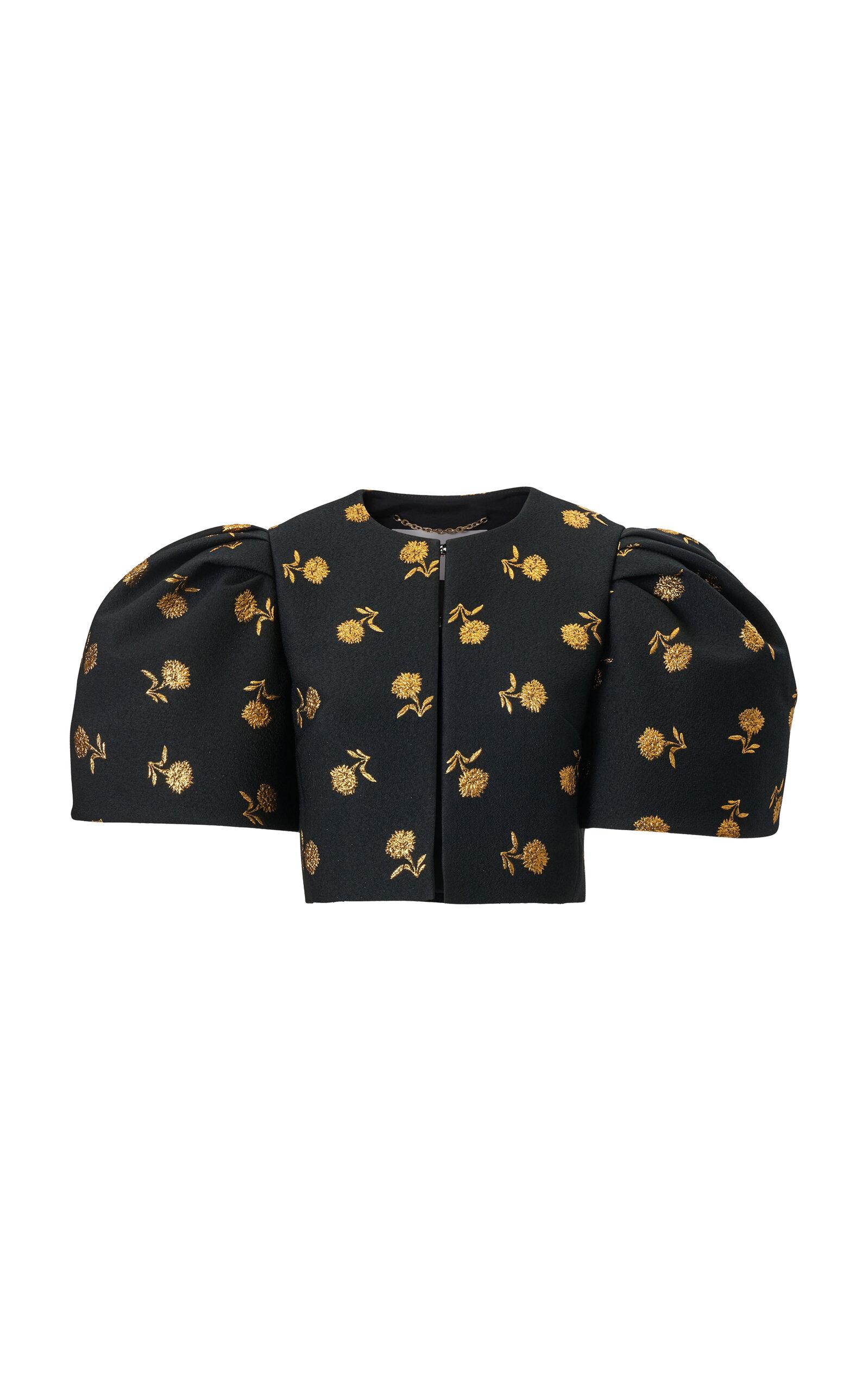 Carolina Herrera Puff-Sleeve Carnation  Jacquard Jacket - Moda Operandi by CAROLINA HERRERA