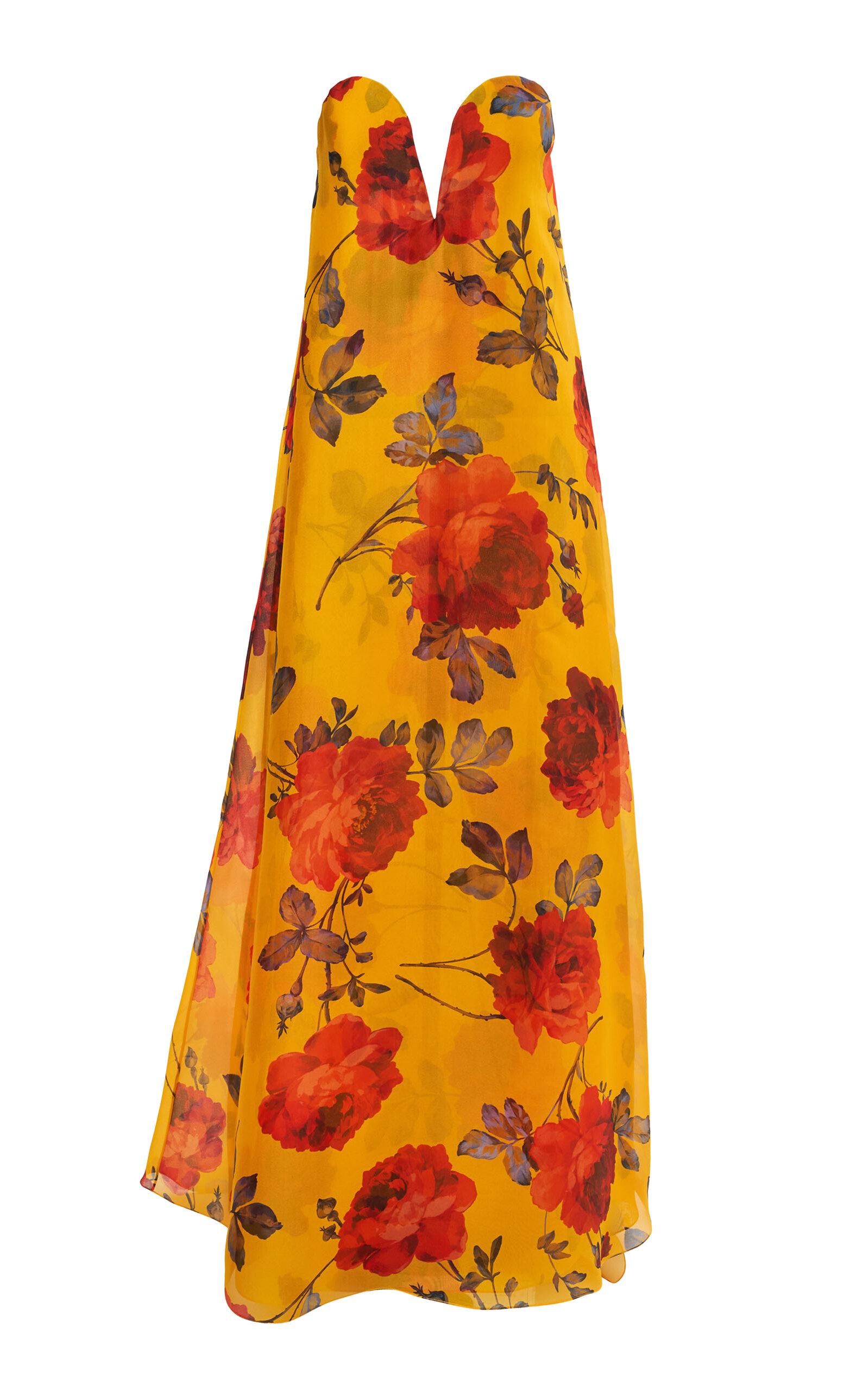 Carolina Herrera Rose-Printed Silk-Crepe Gown - Moda Operandi by CAROLINA HERRERA