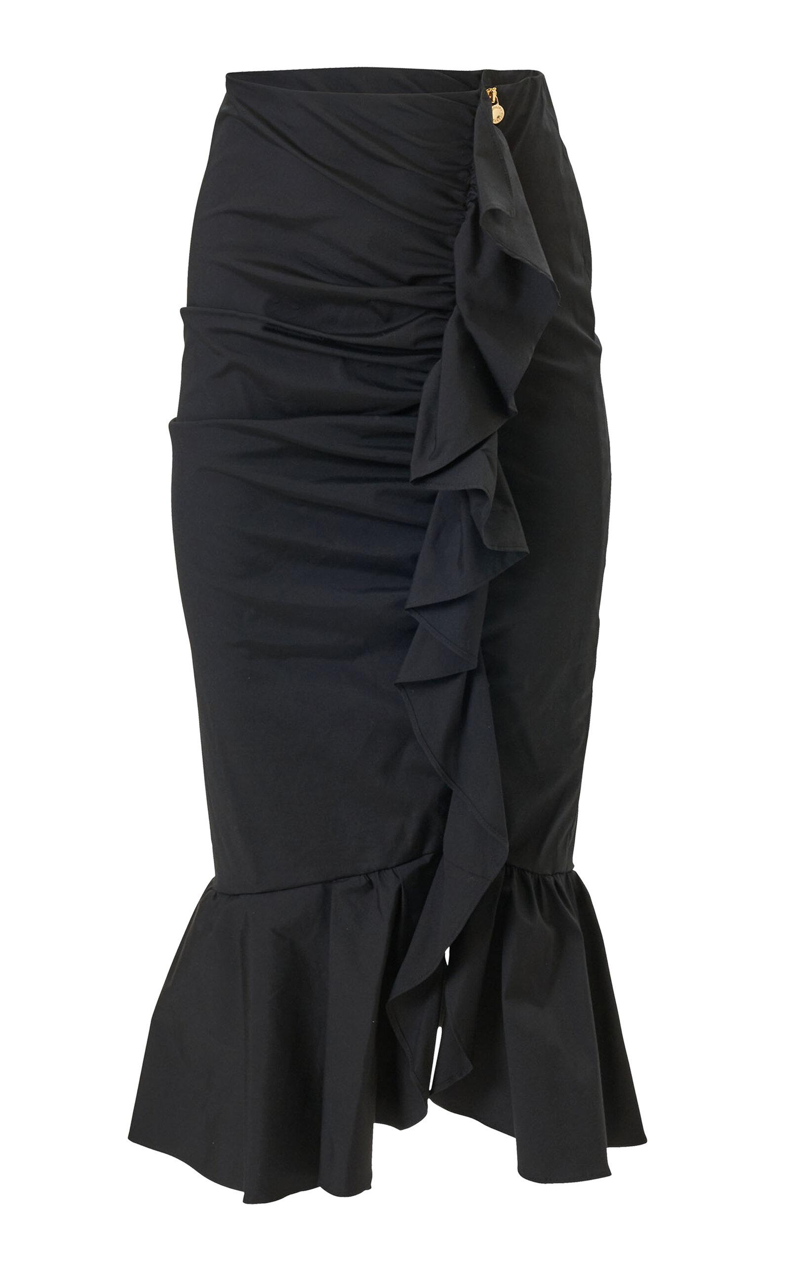 Carolina Herrera Ruched Stretched-Cotton Pencil Skirt - Moda Operandi by CAROLINA HERRERA