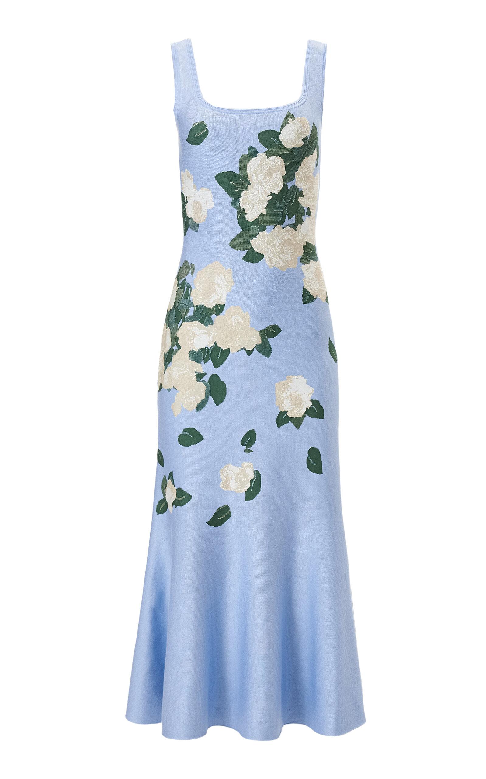 Carolina Herrera Scoop-Neck Silk-Jacquard Knit Midi Dress - Moda Operandi by CAROLINA HERRERA