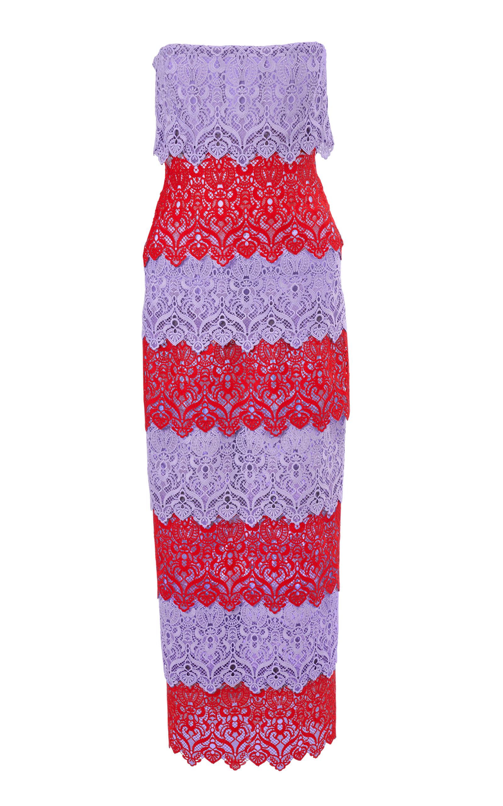 Carolina Herrera Strapless Floral Scroll Lace Maxi Dress - Moda Operandi by CAROLINA HERRERA