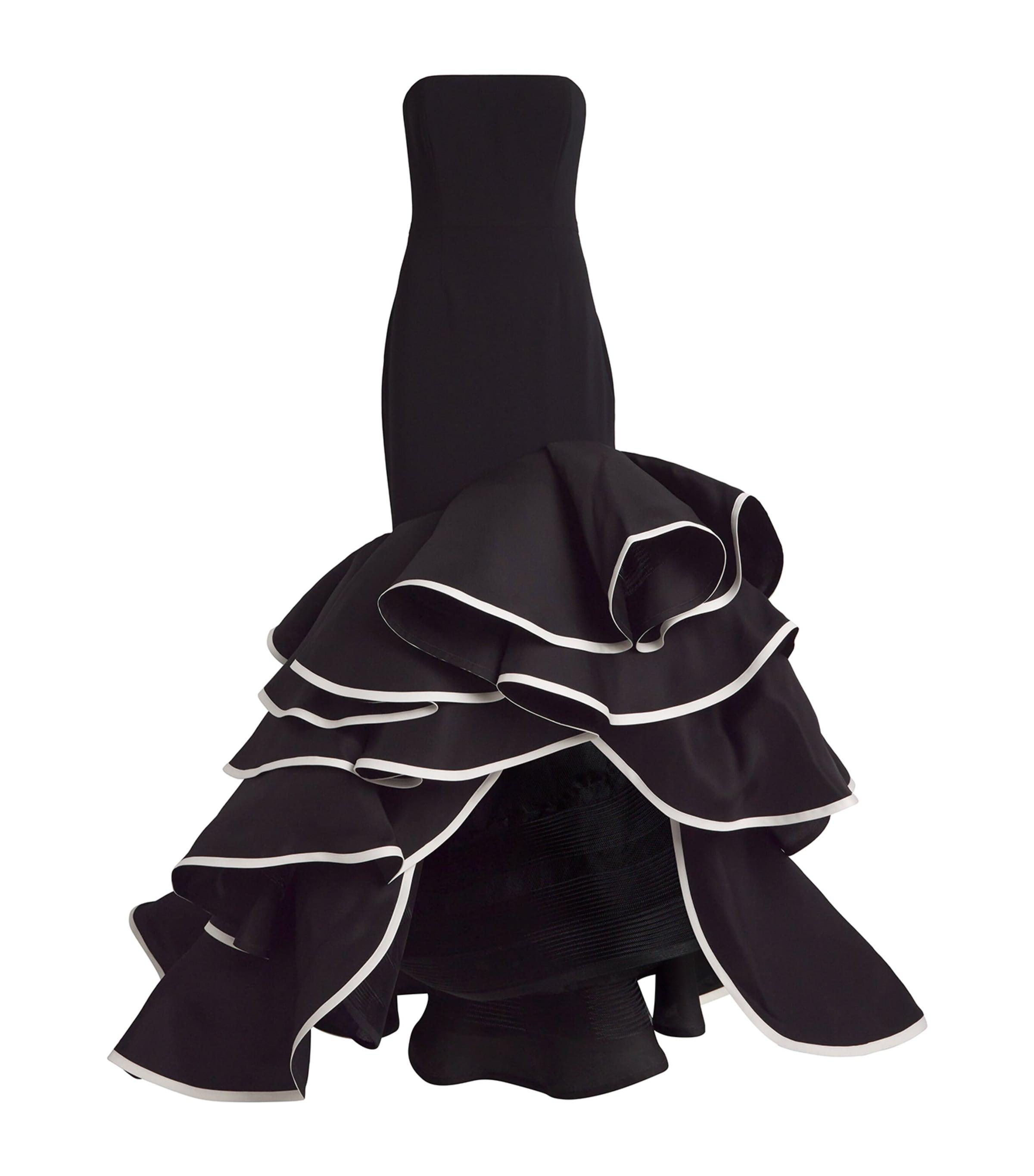 Carolina Herrera Strapless Ruffled Asymmetric Gown by CAROLINA HERRERA