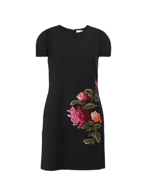 Cocoon chrysanthemum-embroidered coat by CAROLINA HERRERA