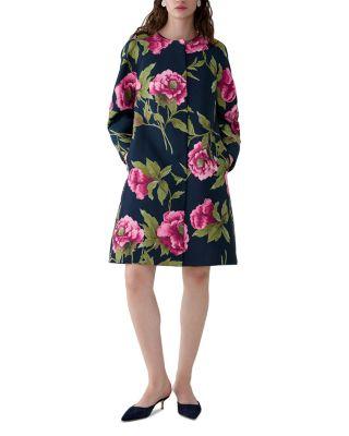 Collarless Cocoon Coat by CAROLINA HERRERA