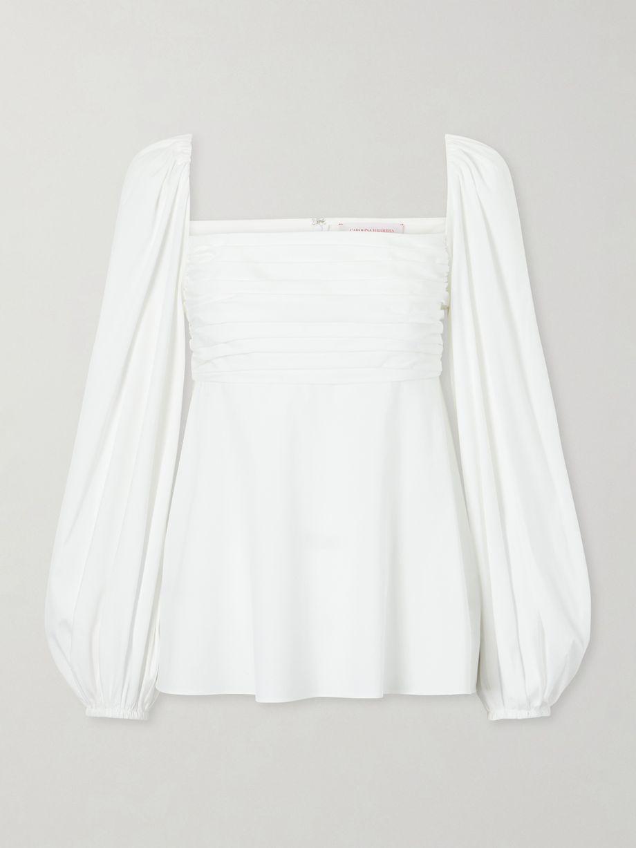 Cotton-blend poplin blouse by CAROLINA HERRERA