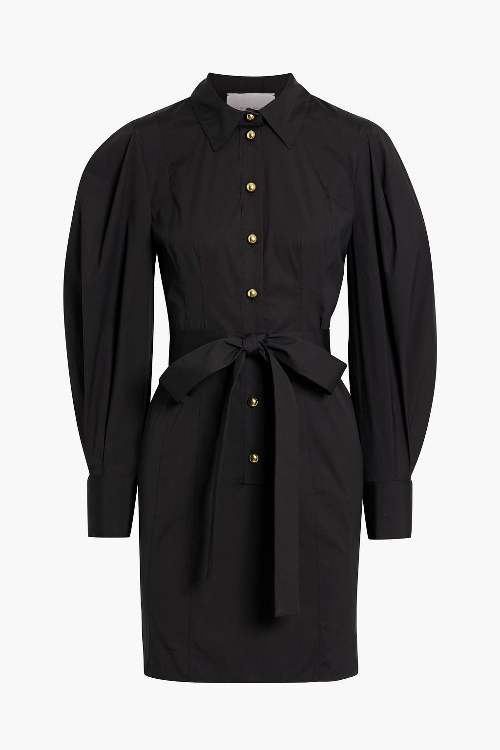 Cotton-blend poplin mini shirt dress by CAROLINA HERRERA