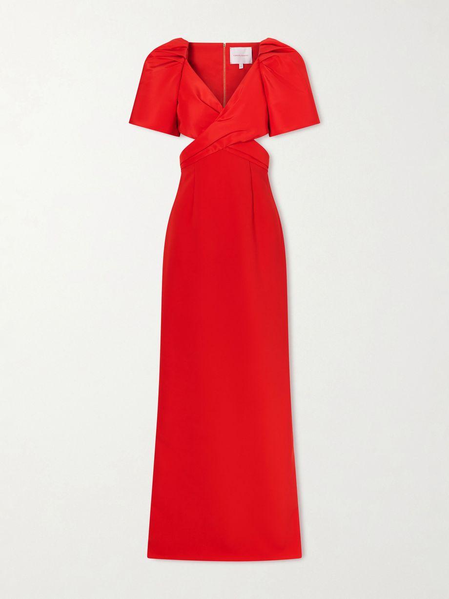 Cut-out silk-faille and crepe gown by CAROLINA HERRERA