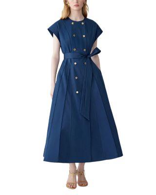 Double Breasted Tie Waist Dress by CAROLINA HERRERA