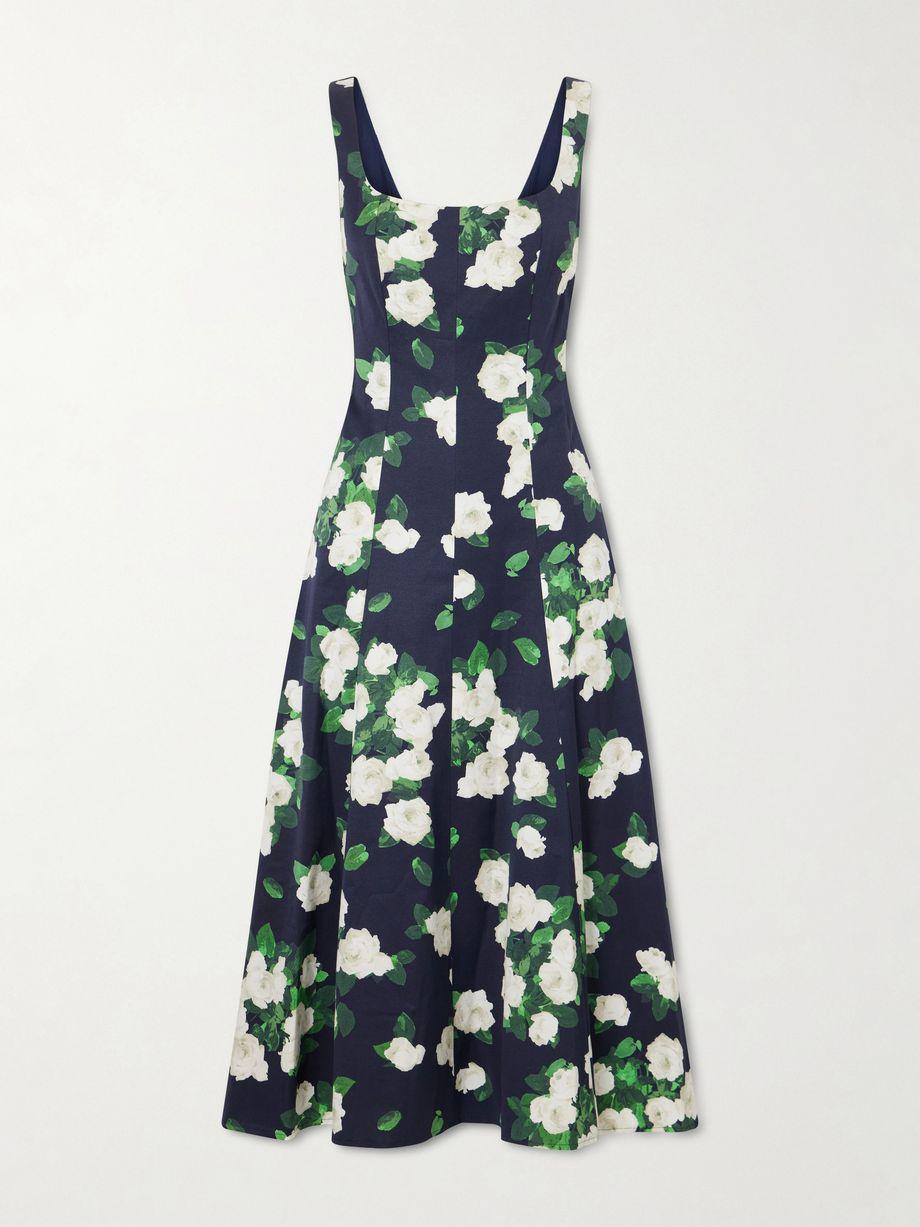 Floral-print faille midi dress by CAROLINA HERRERA