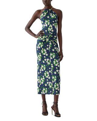 Halter Neck Draped Dress by CAROLINA HERRERA