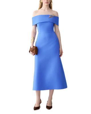 Off-the-Shoulder A Line Dress by CAROLINA HERRERA