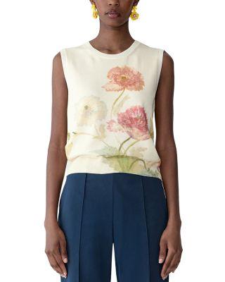 Printed Sleeveless Tank Top by CAROLINA HERRERA