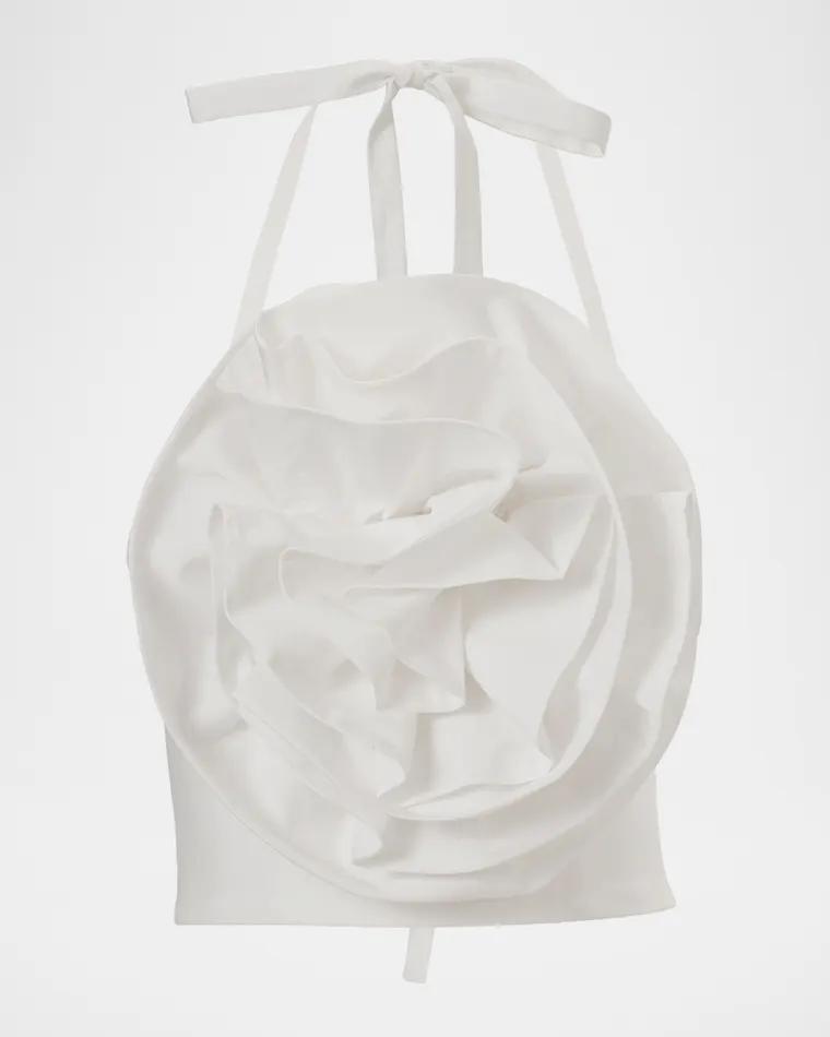 Rose Applique Halter Top by CAROLINA HERRERA