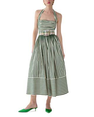 Ruched Bodice Halter Dress by CAROLINA HERRERA