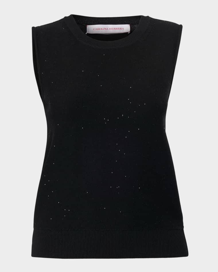 Sequined Wool-Blended Tank Top by CAROLINA HERRERA