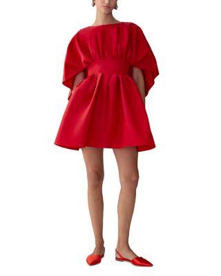 Silk Fan Bodice Mini Dress by CAROLINA HERRERA