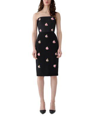Strapless Embroidered Dress by CAROLINA HERRERA