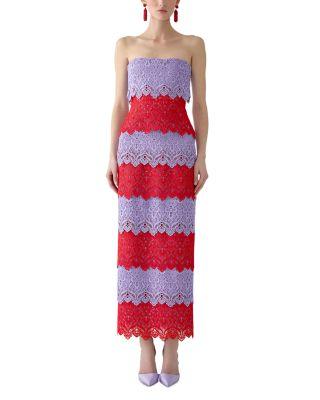 Strapless Lace Dress by CAROLINA HERRERA