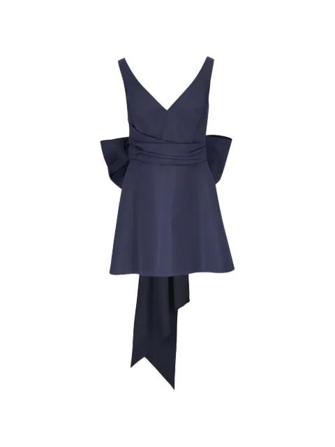 V-neck bow mini dress by CAROLINA HERRERA