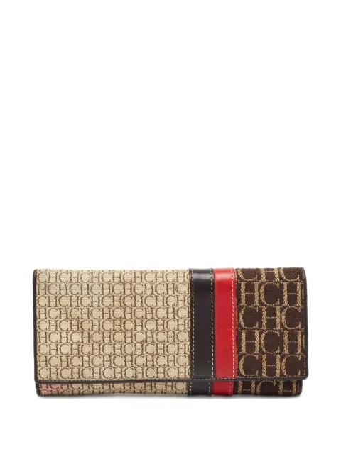 pre-owned monogram-canvas leather-trim wallet by CAROLINA HERRERA VINTAGE