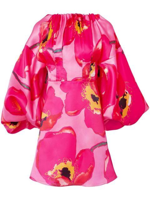 balloon-sleeves dress by CAROLINA HERRERA