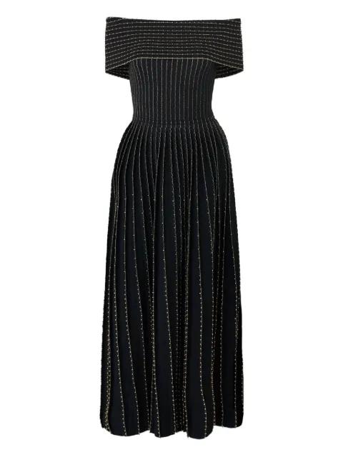 bead-embroidered off-shoulder dress by CAROLINA HERRERA