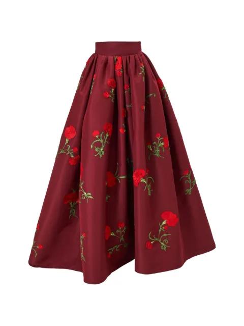 carnation-embroidered ball skirt by CAROLINA HERRERA
