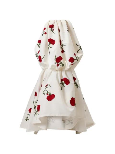 carnation-embroidered bubble gown by CAROLINA HERRERA