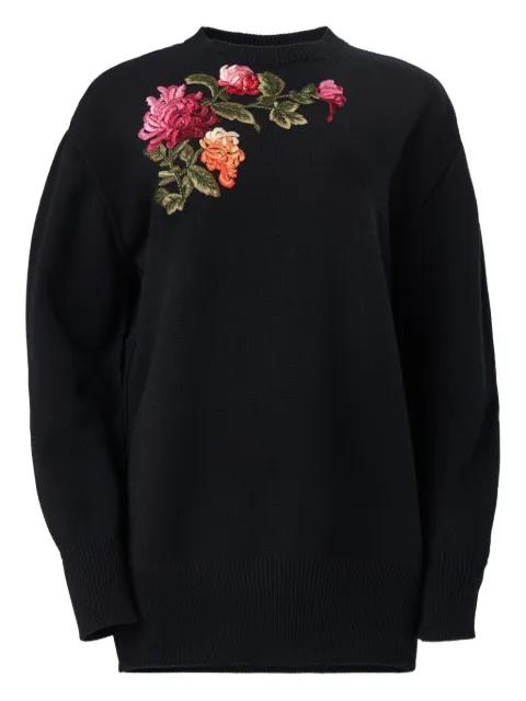 chrysanthemum-embroidered sweater by CAROLINA HERRERA