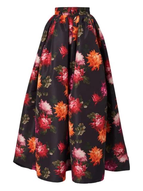 chrysanthemum-print ball maxi skirt by CAROLINA HERRERA