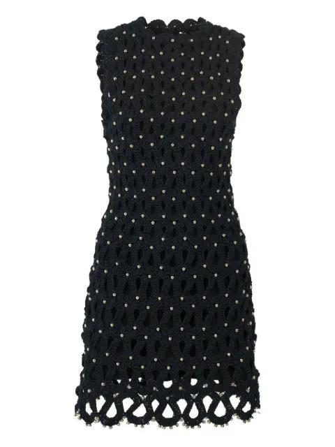 crocheted sleeveless mini dress by CAROLINA HERRERA