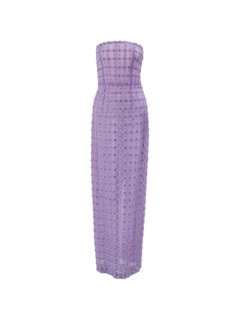 crystal-embroidered column gown by CAROLINA HERRERA
