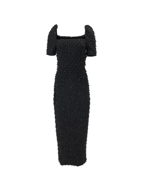 crystal-embroidered midi dress by CAROLINA HERRERA