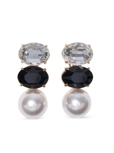 crystal pearl earrings by CAROLINA HERRERA