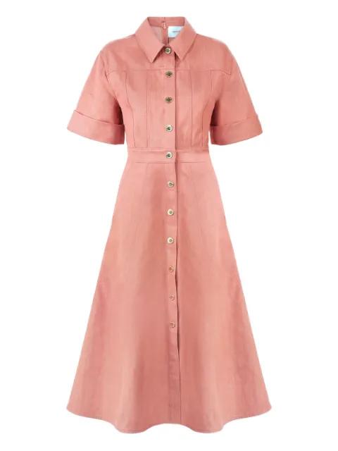 denim button-front midi dress by CAROLINA HERRERA
