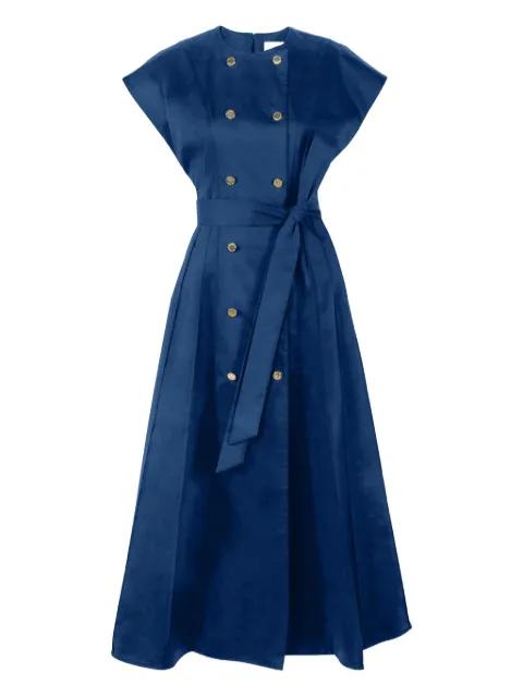 double-breasted midi dress with sash by CAROLINA HERRERA