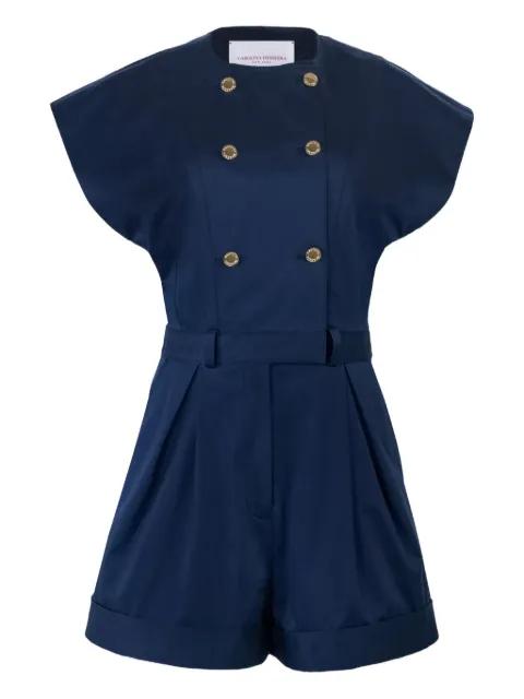 double-breasted romper with belt by CAROLINA HERRERA