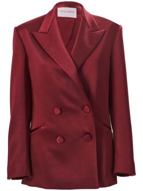 double-breasted satin blazer by CAROLINA HERRERA