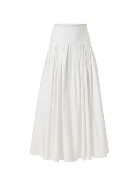 drop waist pleated midi skirt by CAROLINA HERRERA