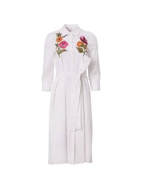 embroidered shirt dress with belt by CAROLINA HERRERA