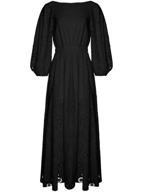 eyelet puff-sleeve midi dress by CAROLINA HERRERA